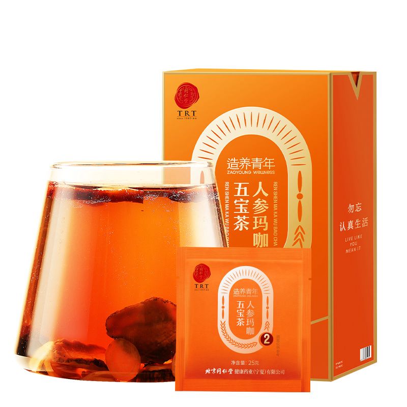 北京同仁堂Tong Ren Tang｜ 人参玛咖五宝茶175g（25g × 7 ）Ginseng