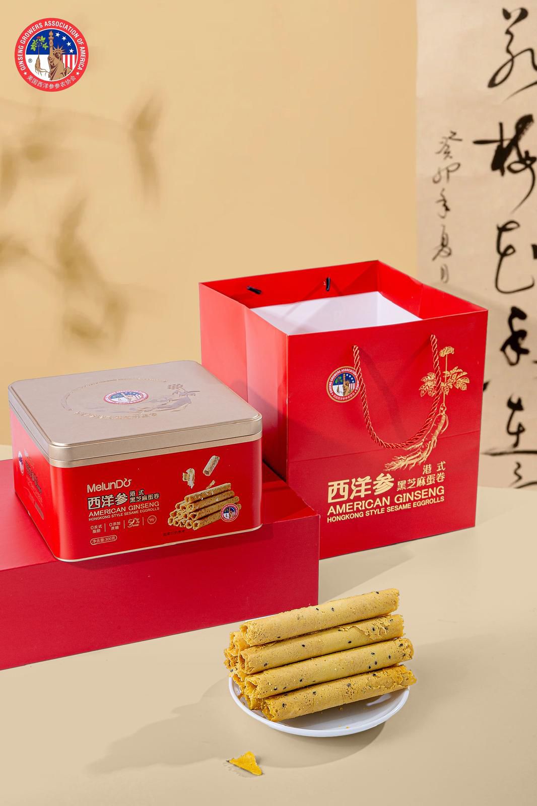 西洋参港式黑芝麻蛋卷