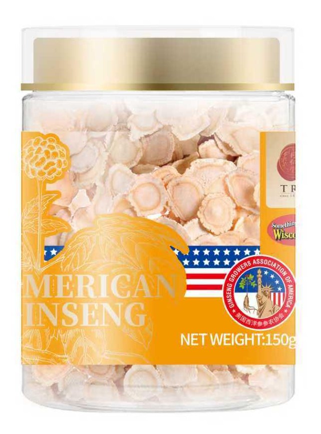 北京同仁堂美国威州花旗参 大泡片(斜切片) 150g TRT American Wisconsin Ginseng Slices- Large (Slanted-cut) 150g