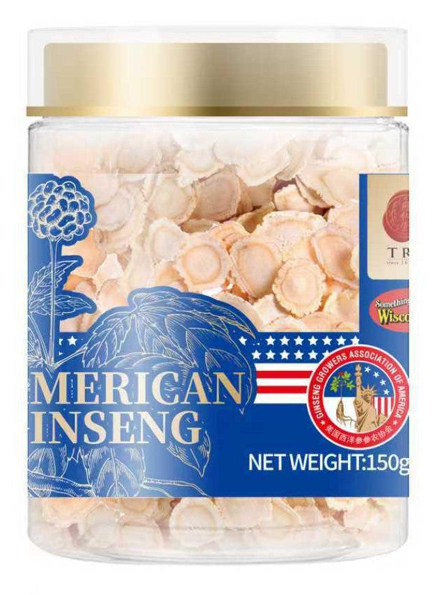 北京同仁堂美国威州花旗参 小泡片(斜切片) 150g TRT American Wisconsin Ginseng Slices- Small (Slanted-cut) 150g